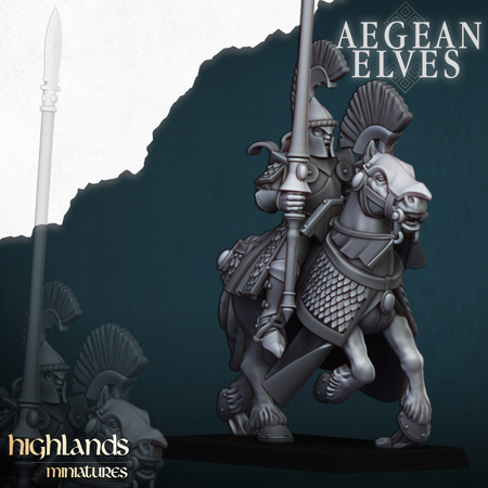 Aegean Elves Mounted Lances with Command Group