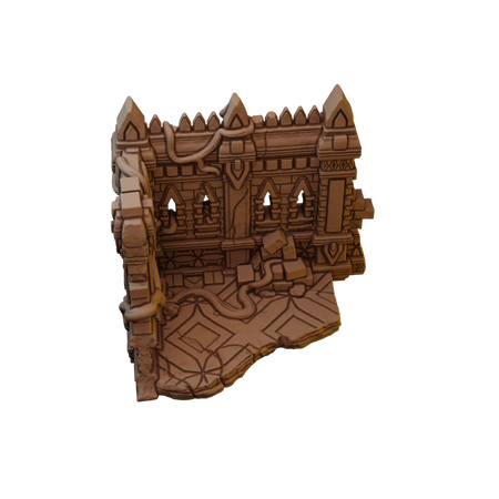 Set of Large Ancient Stone Ruins in Jungle Temple Setting
