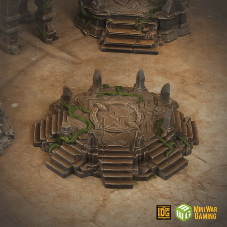 Set of Sacred Stone Shrines in Jungle Temple Ruins