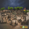 Complete Set Of Jungle Stone Temple Ruins