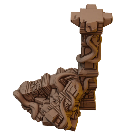 Set of Ancient Stone Scatter Terrain in Jungle Temple Ruins