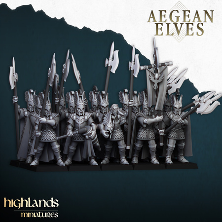 Aegean Elves Mycenaean Guard with Command Group