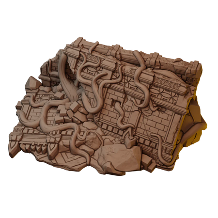 Set of Large Ancient Stone Ruins in Jungle Temple Setting