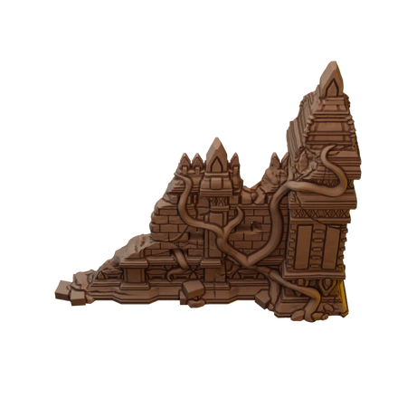 Set of Large Ancient Stone Ruins in Jungle Temple Setting