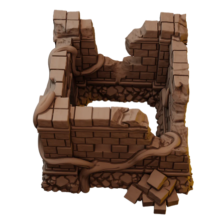 Set of Ancient Stone Columns and Arches in Jungle Temple Ruins