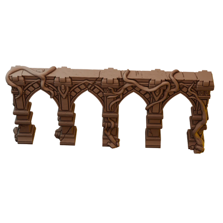 Set of Ancient Stone Columns and Arches in Jungle Temple Ruins