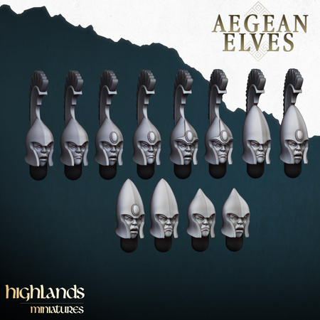 Aegean Elves Spearmen with Command Group